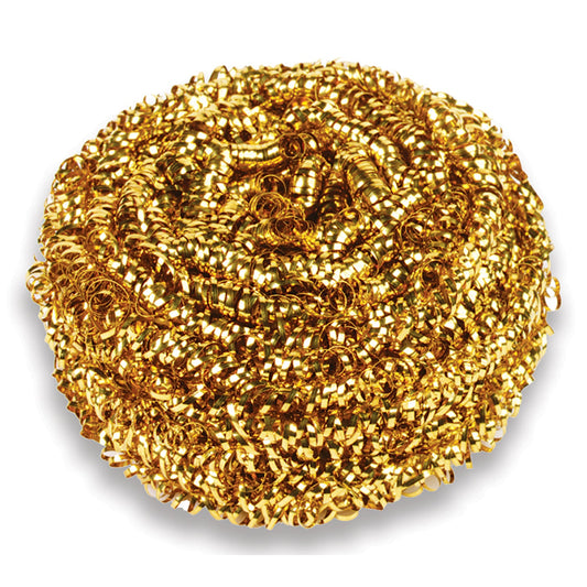 Kurly Kate Brass Scrubber, 50 g, Gold, 72/Carton