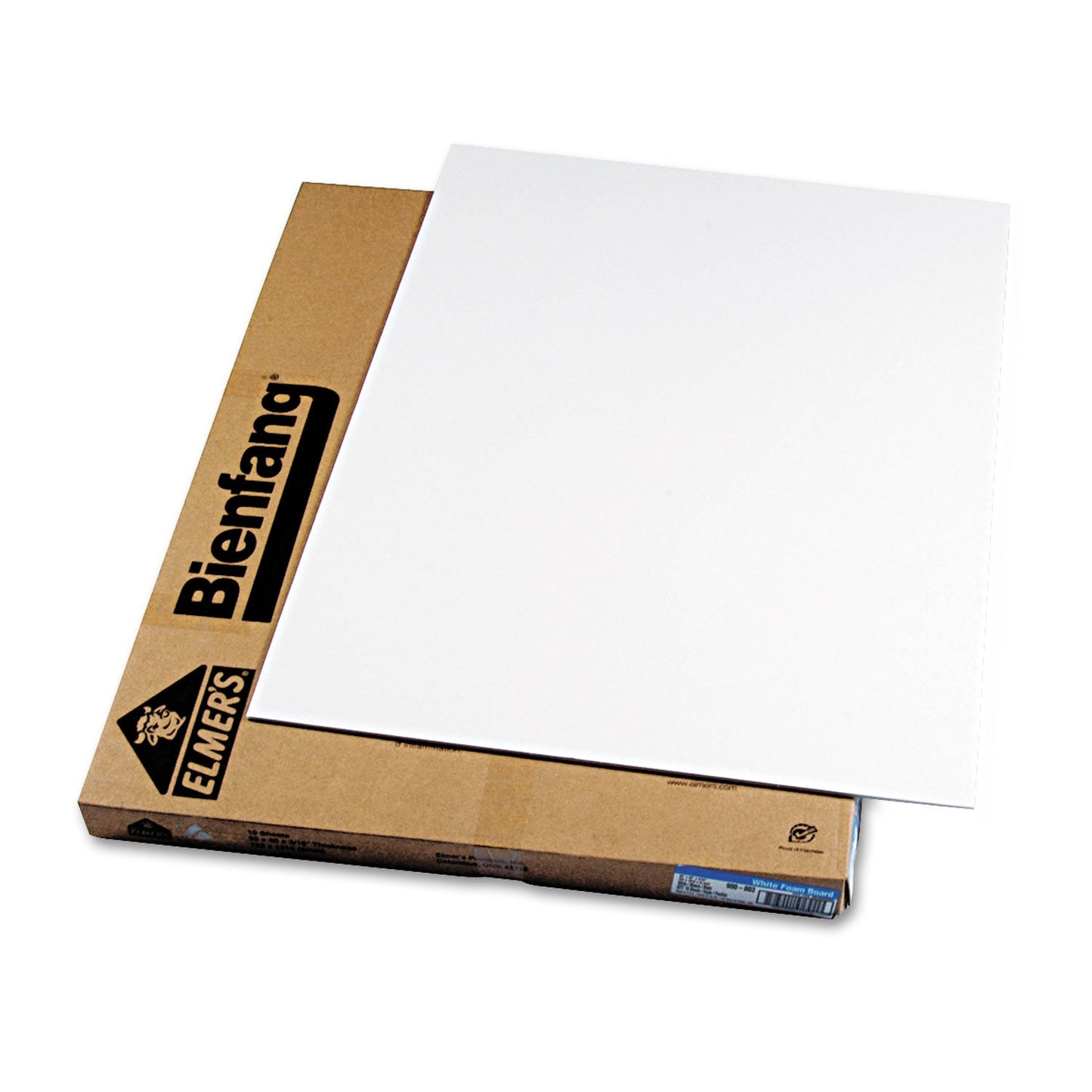 Elmer's Polystyrene Foam Board, 40" x 30", White Surface and Core, 10/Carton