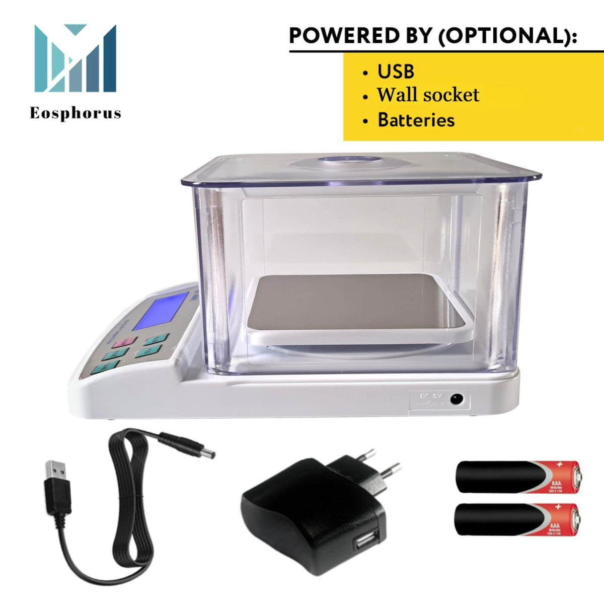 Ounce and Gram Scale 0.01g Accuracy Electronic Balance Digital Scale Digital Balance Lab Balance 600g – Windshield USB Charger AC DC Adapter Included