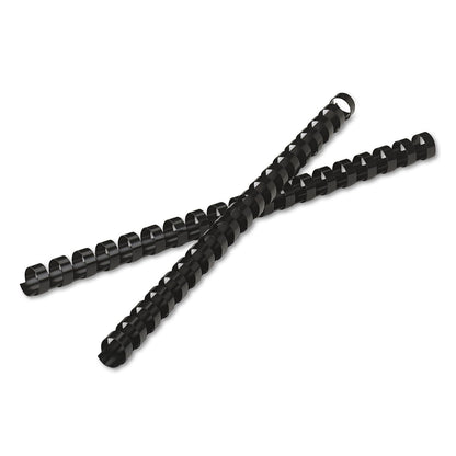 Fellowes Plastic Comb Bindings, 1/2" Diameter, 90 Sheet Capacity, Black, 25/Pack