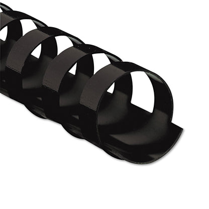 Fellowes Plastic Comb Bindings, 1/2" Diameter, 90 Sheet Capacity, Black, 25/Pack