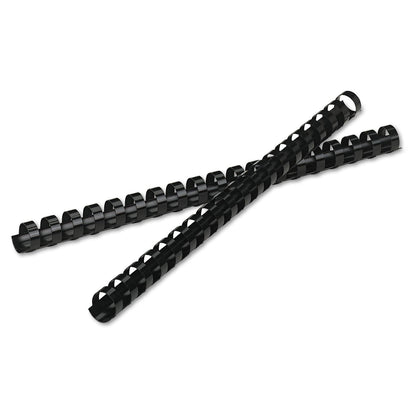 Fellowes Plastic Comb Bindings, 5/8" Diameter, 120 Sheet Capacity, Black, 25/Pack