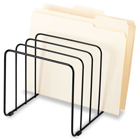 Fellowes Wire Vertical File, 5 Sections, Letter to Legal Size Files, 10.25" x 8" x 7.44", Black