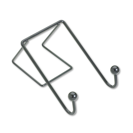 Fellowes Partition Additions Wire Double-Garment Hook, 4 x 5.13 x 6, Over-the Panel Mount,  Black