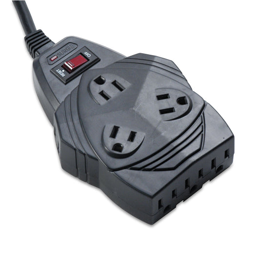 Fellowes Mighty 8 Surge Protector, 8 AC Outlets, 6 ft Cord, 1,460 J, Black