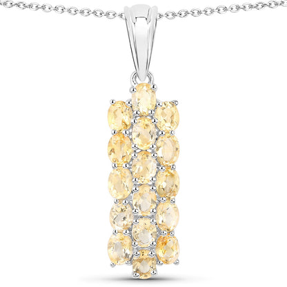 8.32 Carat Genuine Citrine .925 Sterling Silver 3 Piece Jewelry Set (Ring, Earrings, and Pendant w/ Chain)