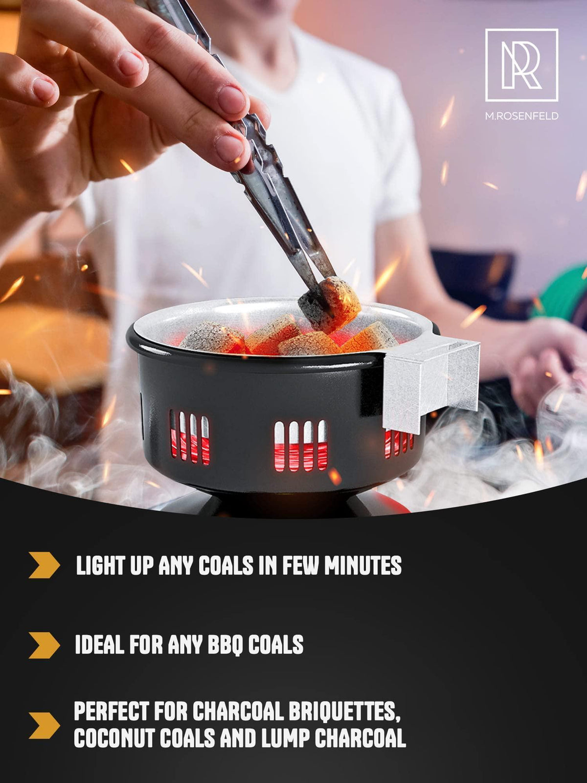 Multipurpose Electric Charcoal Starter   Electric Charcoal Burner ETL Approved Electric Stove   Coconut Charcoal Lighters with Tongs   450W Hot Plate Electric with 304 Stainless Steel Coiled Burner