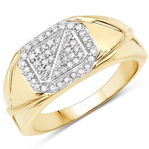 0.24 Carat Genuine White Diamond .925 Sterling Silver Ring