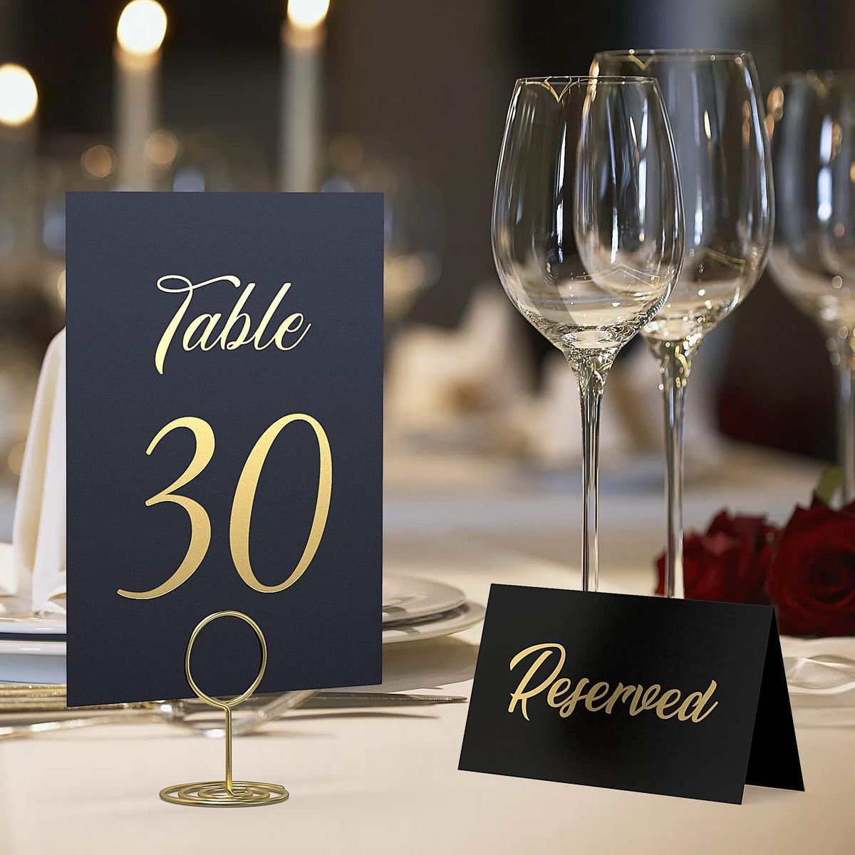 Black Table Numbers 1 30 for Wedding Reception with Gold Foil Table Number Cards 4x6 with Head & Gift Table Restaurant Table Numbers Wedding Numbers for Tables Card Stock Wedding Table Numbers
