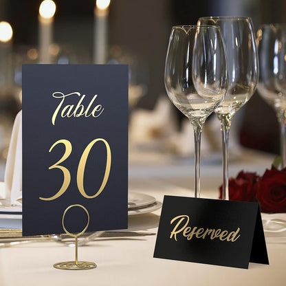 Black Table Numbers 1 30 for Wedding Reception with Gold Foil Table Number Cards 4x6 with Head & Gift Table Restaurant Table Numbers Wedding Numbers for Tables Card Stock Wedding Table Numbers