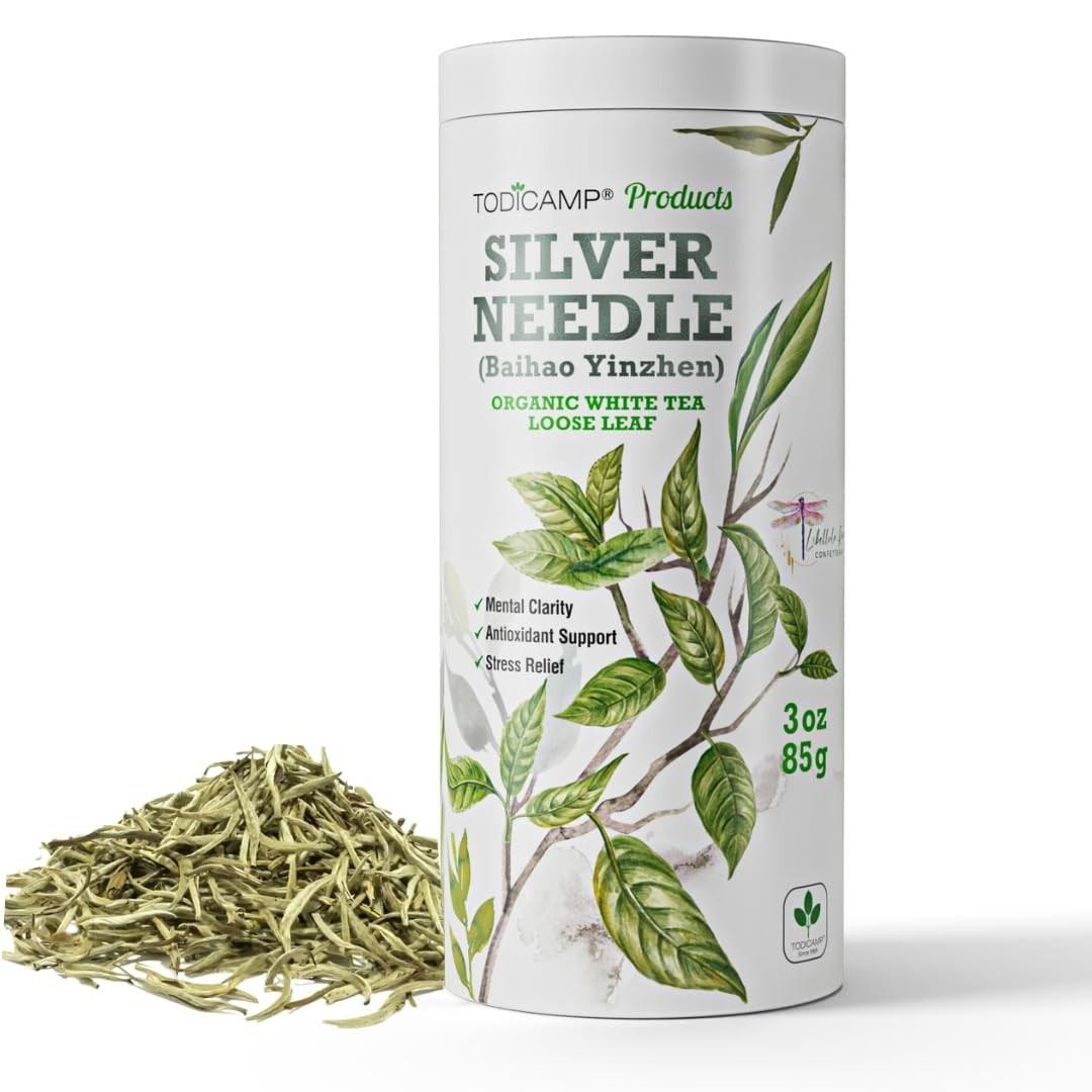 TODICAMP Premium Silver Needle Tea  3 oz of Premium White Tea Loose Leaf