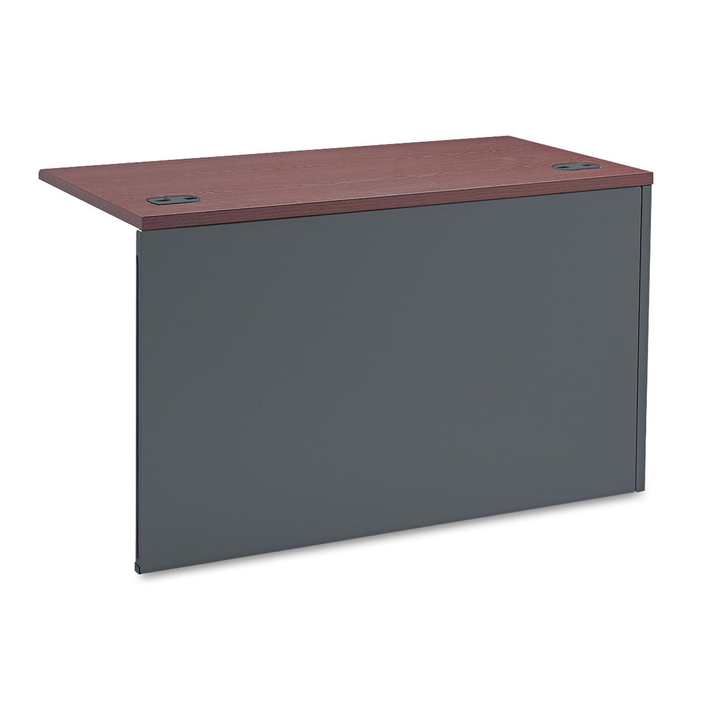 HON 38000 Series Flush Return, Left, 48w x 24d x 29.5h, Mahogany/Charcoal