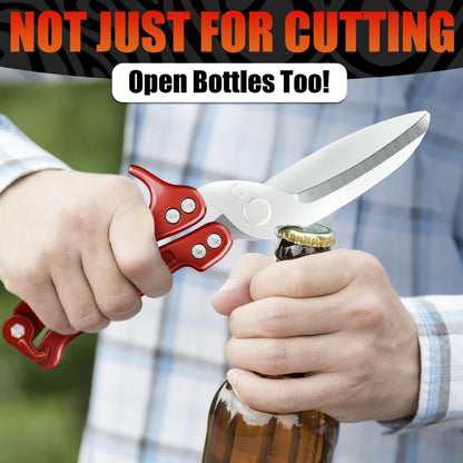 Heavy Duty Poultry Shears – Sharp Chicken Scissors with Non Slip Micro Serrated Blades Meat Cutting Scissors with Safety Lock – Multipurpose Kitchen Shears for Food Meat Fish Bone & Food Prep