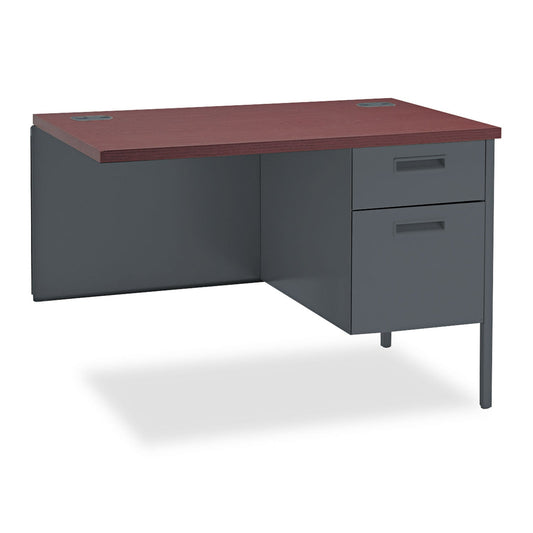 HON Metro Classic Series Workstation Return, Right, 42w x 24d x 29.5h, Mahogany/Charcoal