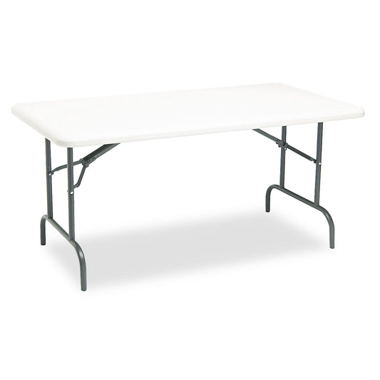 Iceberg IndestrucTable Industrial Folding Table, Rectangular Top, 1,200 lb Capacity, 60w x 30d x 29h, Platinum