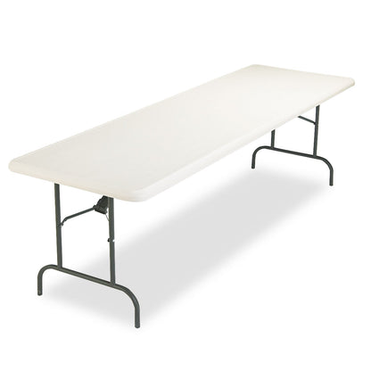 Iceberg IndestrucTable Industrial Folding Table, Rectangular Top, 1,200 lb Capacity, 96w x 30d x 29h, Platinum