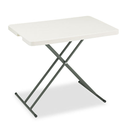 Iceberg IndestrucTable Classic Personal Folding Table, 30w x 20d x 25 to 28h, Platinum