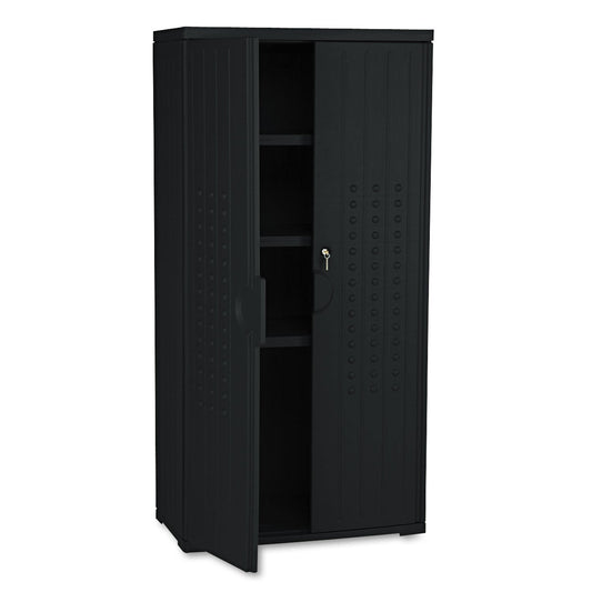 Iceberg Rough n Ready Storage Cabinet, Three-Shelf, 33 x 18 x 66, Black