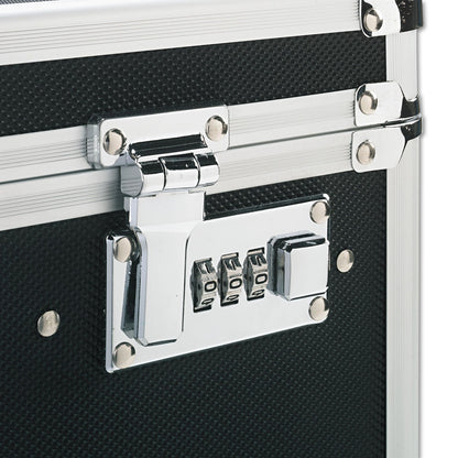 Vaultz Locking Mobile File Chest, Letter/Legal Files, 17.5" x 15.5" x 14.5", Black/Chrome