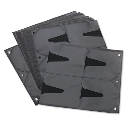 Vaultz Two-Sided CD Refill Pages for Three-Ring Binder, 8 Disc Capacity, Clear/Black, 25/Pack