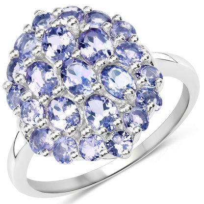 2.31 Carat Genuine Tanzanite .925 Sterling Silver Ring