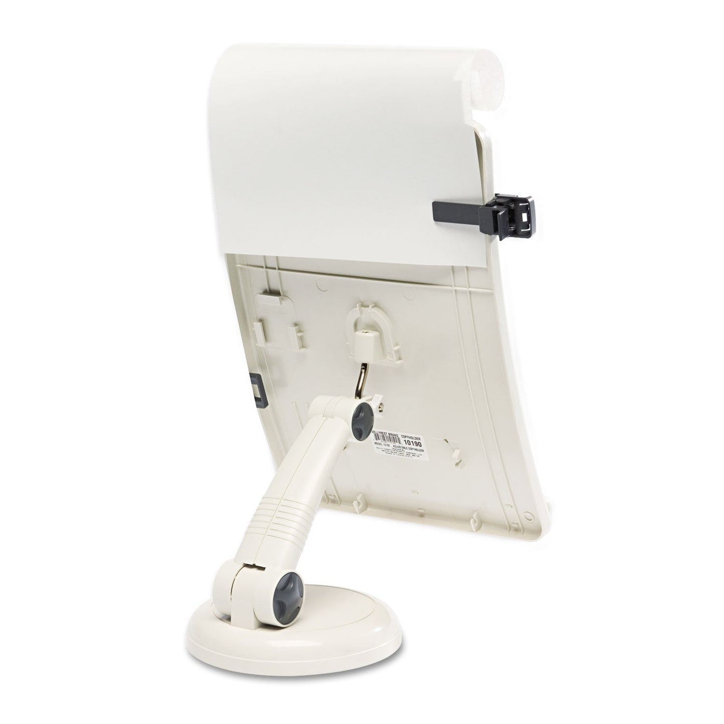 Kelly Computer Supply Copyholder with Curved Tray and Weighted Base, 75 Sheet Capacity, Plastic, Putty