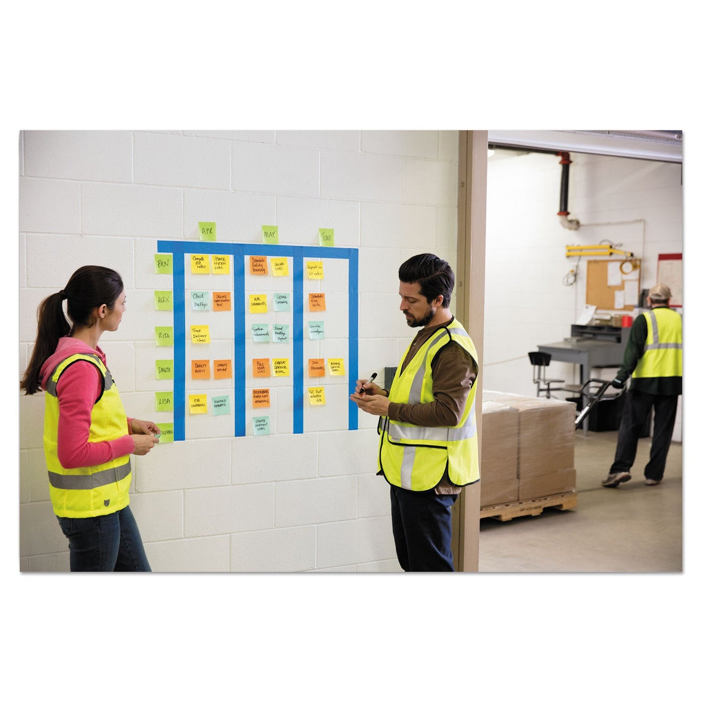 Post-it Water-Resistant Self-Stick Notes, 3" x 3", Orange, 45 Sheets/Pad, 12 Pads/Pack