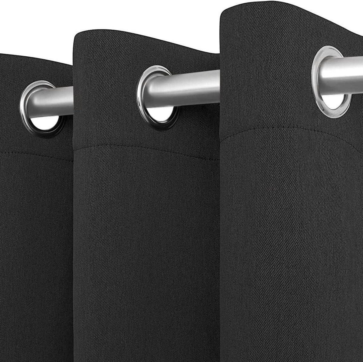 [2 Panels Cozlo Blackout Curtains for Bedroom with Grommet Black Out Room Darkening Window Curtains Thermal Insulated Drapes (42x84 inch Black)