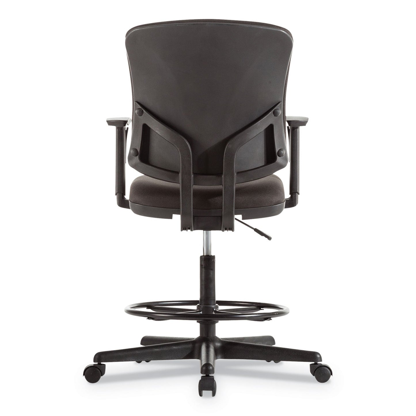 Alera Everyday Task Stool, Fabric Seat/Back, Supports Up to 275 lb, 20.9" to 29.6" Seat Height, Black