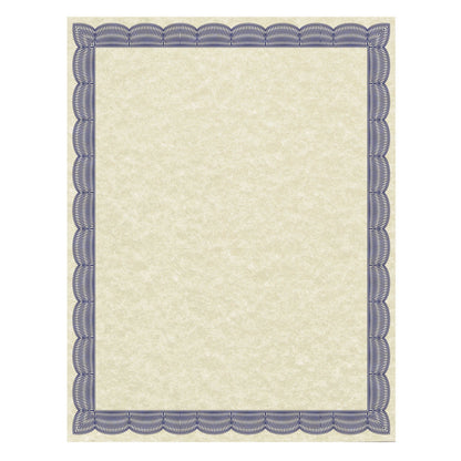 Southworth Parchment Certificates, Traditional, 8.5 x 11, Ivory with Blue Border, 50/Pack