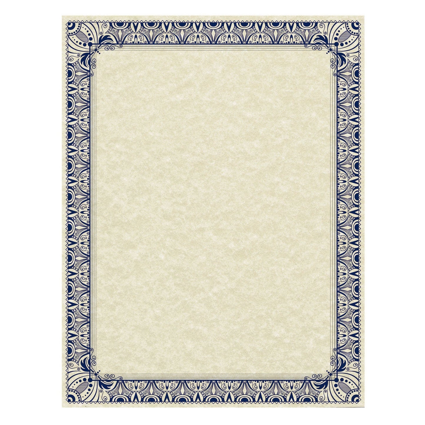Southworth Parchment Certificates, Retro, 8.5 x 11, Ivory with Blue/Silver Foil Border, 50/Pack