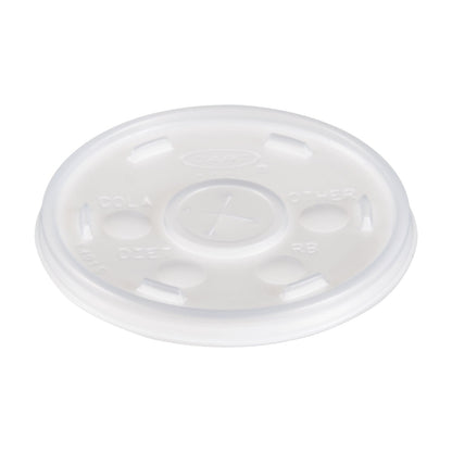 Dart Plastic Cold Cup Lids, Fits 10 oz Cups, Translucent, 100 Pack, 10 Packs/Carton