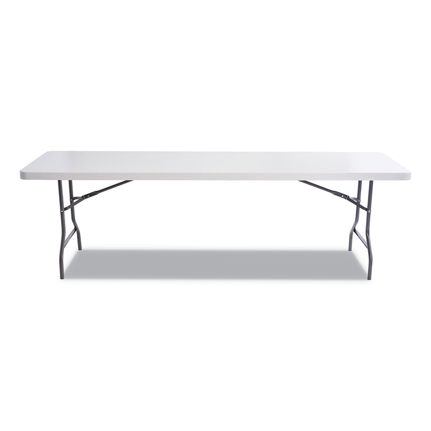 Alera Resin Rectangular Folding Table, Square Edge, 96w x 30d x 29h, Platinum