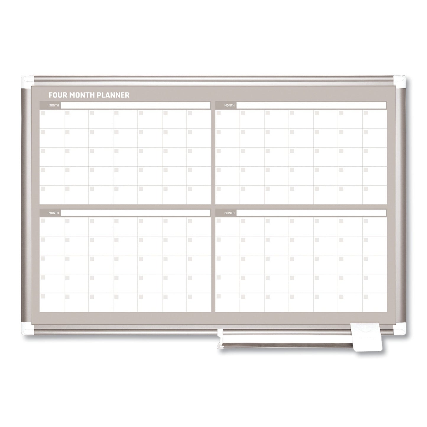MasterVision 4 Month Planner, 36x24, Aluminum Frame