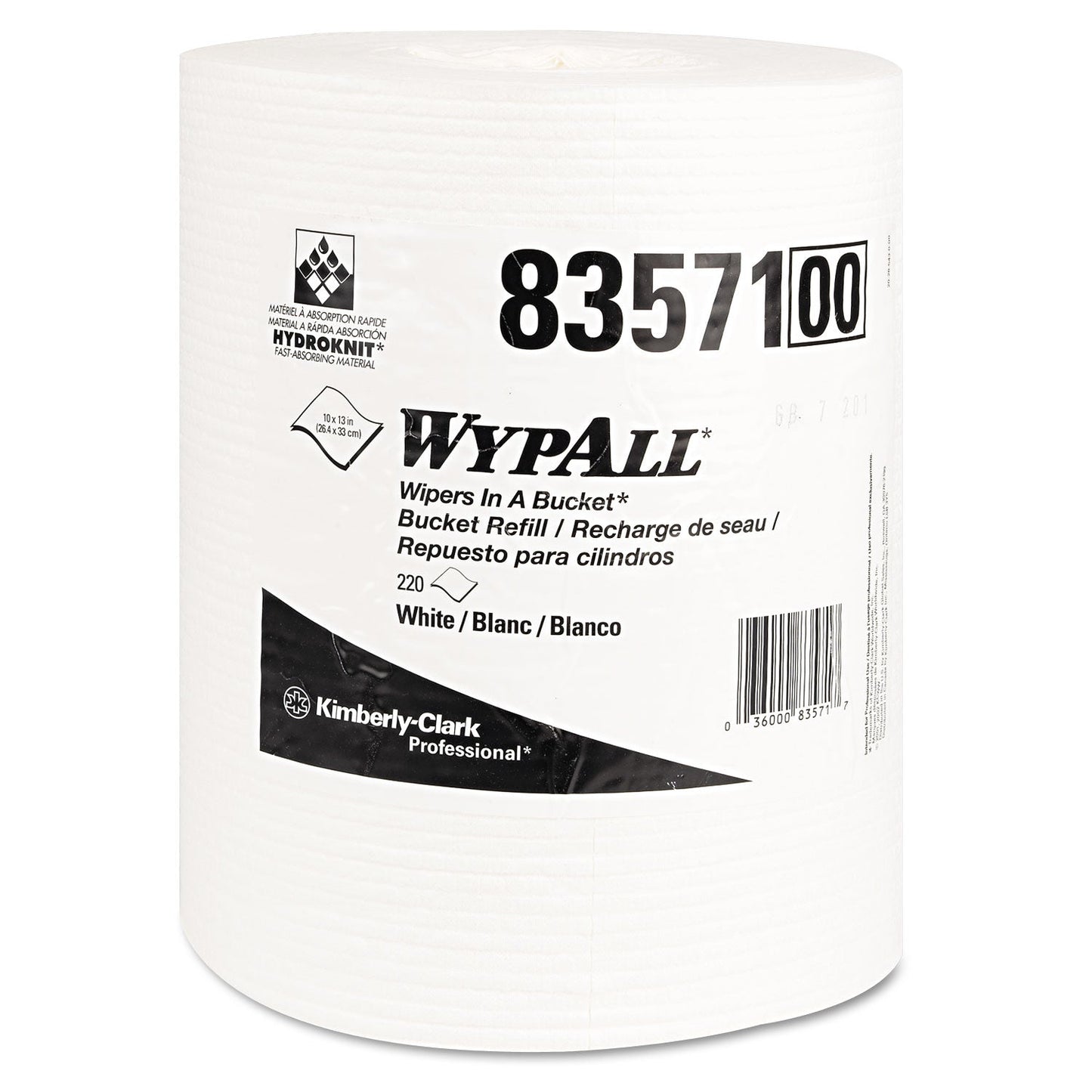 WypAll X70 Wipers in a Bucket Refills, No Bucket, 13 x 10, White, 220/Rolls, 3 Rolls/Carton