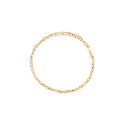 10K Yellow Gold 1.0 Cttw Round Diamond Pave Link Bracelet