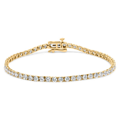 14K White Gold 5.0 Cttw Lab Grown Diamond Tennis Bracelet (F-G Color, VS1-VS2 Clarity) - 7.25" Inches
