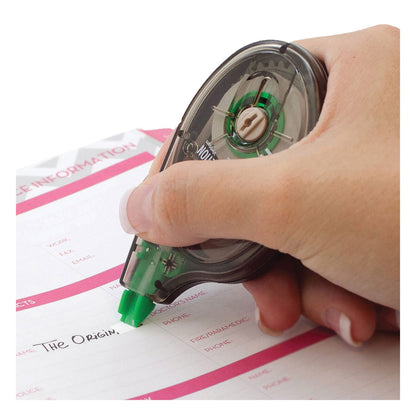 Tombow MONO Correction Tape, Non-Refillable, Gray/Clear Applicator, 0.17" x 394", White Tape