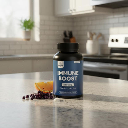 Immune Support Capsules for Adults with Elderberry, Vitamin C, Vitamin D3 & Zinc – Daily Immune Defense Supplement  Zealthy Life  60 Capsules