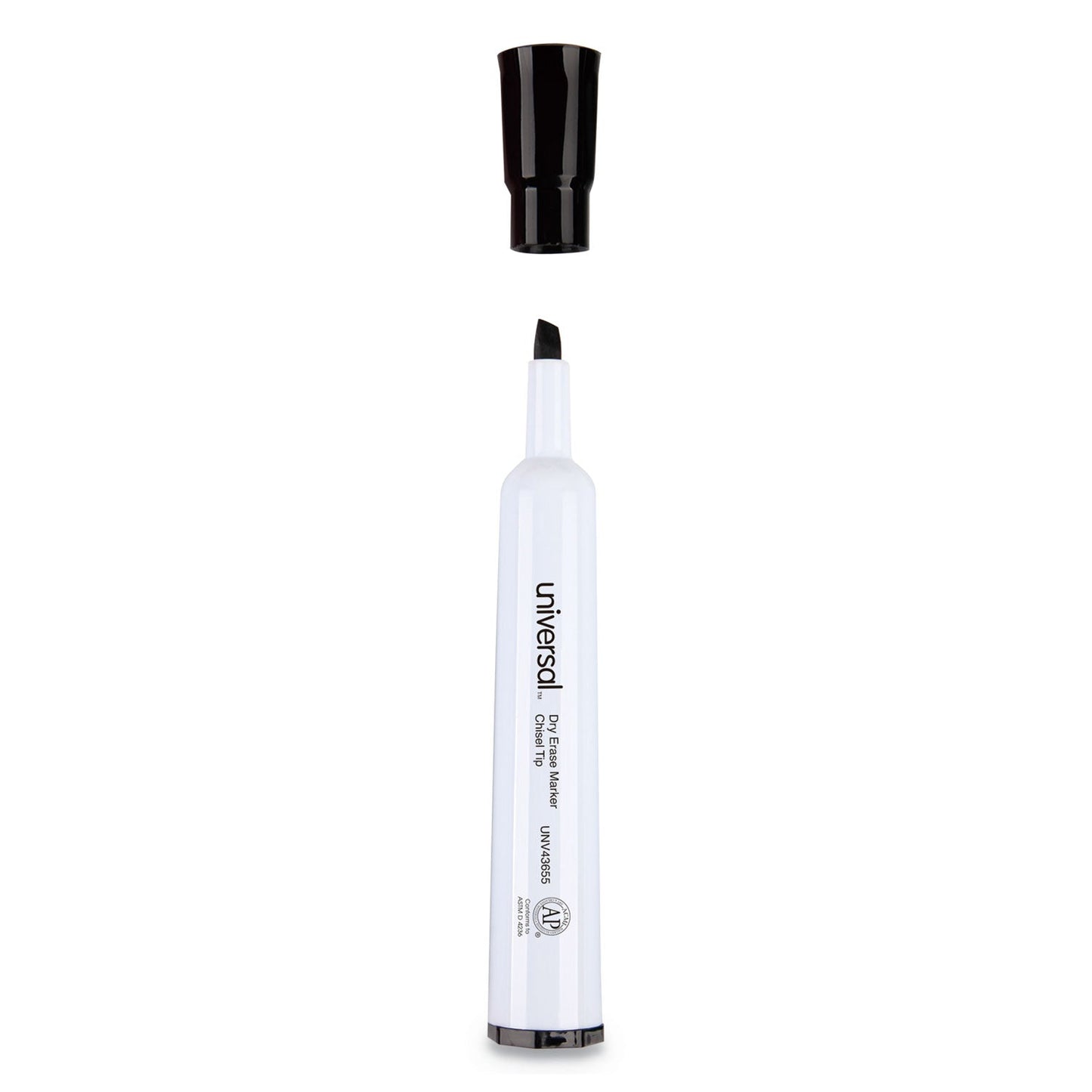Universal Dry Erase Marker Value Pack, Broad Chisel Tip, Black, 36/Pack