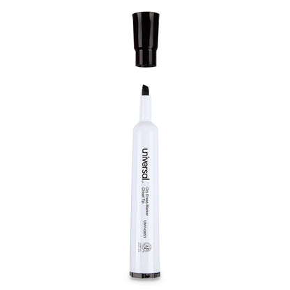 Universal Dry Erase Marker, Broad Chisel Tip, Black, Dozen