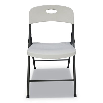 Alera Molded Resin Folding Chair, Supports Up to 225 lb, White Seat/Back, Dark Gray Base, 4/Carton
