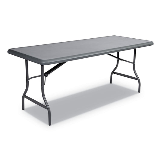 Iceberg IndestrucTable Industrial Folding Table, Rectangular Top, 1,200 lb Capacity, 72w x 30d x 29h, Charcoal