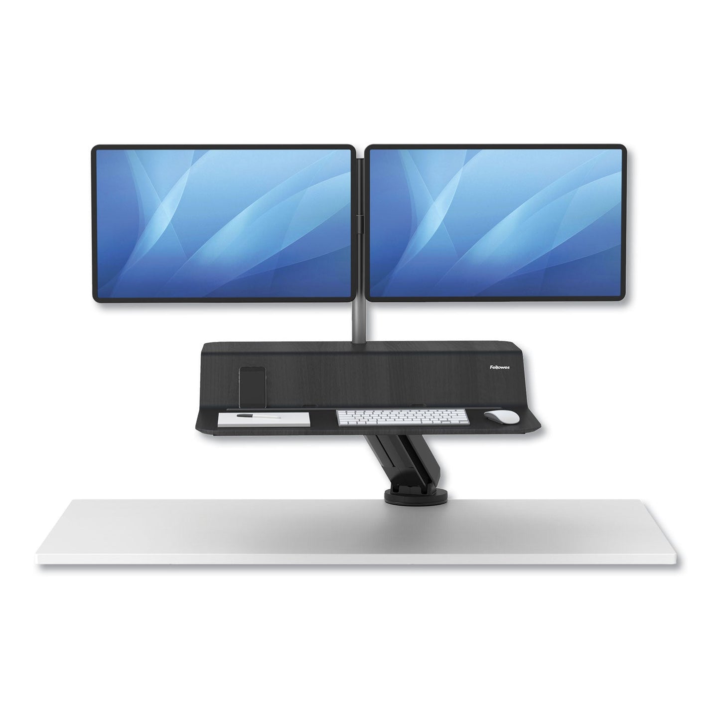 Fellowes Lotus RT Sit-Stand Workstation, 35.5" x 23.75" x 42.2" to 49.2", Black