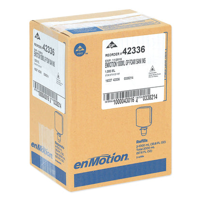 Georgia Pacific GP enMotion High-Frequency-Use Foam Sanitizer Dispenser Refill, Fragrance-Free, 1,000 mL, Fragrance-Free, 2/Carton
