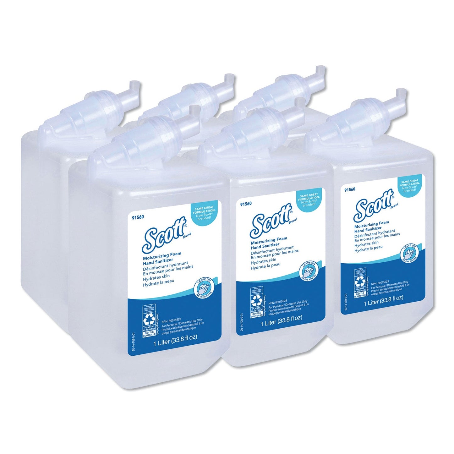 Scott Pro Moisturizing Foam Hand Sanitizer, 1,000 mL Refill, Fruity Cucumber Scent, 6/Carton