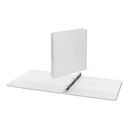 Universal Deluxe Round Ring View Binder, 3 Rings, 1" Capacity, 11 x 8.5, White