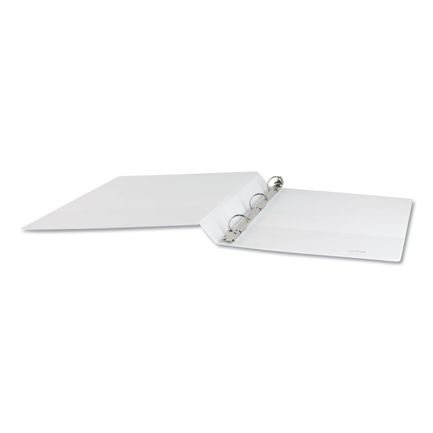 Universal Deluxe Round Ring View Binder, 3 Rings, 1" Capacity, 11 x 8.5, White