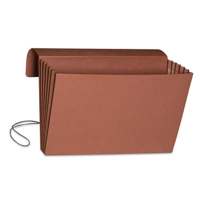 Smead Redrope Expanding Wallet With Elastic Cord, 5.25" Expansion, 1 Section, Elastic Cord Closure, Legal Size, Redrope, 10/Box