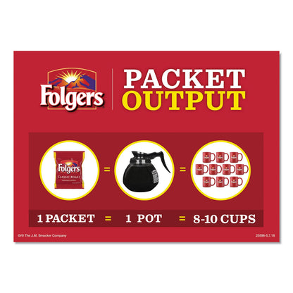 Folgers Coffee, Classic Roast, Decaf, 0.9 oz Bag, 36/Carton